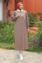 Women's Balloon Sleeve Cold Yarn Mercerized Knitwear Dress - 2
