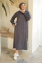 Women's Balloon Sleeve Cold Yarn Mercerized Knitwear Dress - 3