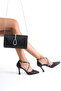 Women's 9 cm Evening Shoes and Bag Black - 2