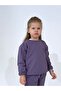 Purple Oversize Three Thread Seasonal Children's Tracksuit Set (WITHOUT HARD) - 4