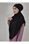 Souffle Ready Tied Large Scarf Suitable for Hijap Hajj Umrah Sandy Fabric Black Color - 6