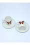 2-Person Coffee Cup Set with Butterfly Detail - 2