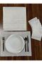 Ecru Embroidered 12 Piece Set American Serving and Cocktail Presentation Napkin