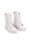 Women's White Genuine Leather Casual Boots - 3