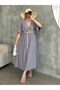 Women's Gray Belted Summer Dress