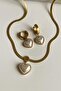 Steel White Pearl Heart Necklace (43 Cm) - 2