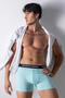 Men's 3-Piece Luxury Boxed Cotton and Stretch Fabric Boxers - Mint Green - 2