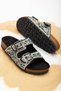 Women's Natural Stone Black Double Buckle Sea Stone Orthopedic Slippers - 3