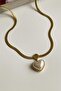 Steel White Pearl Heart Necklace (43 Cm)