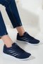 Women's Navy Blue Daily Lace-up Flat Comfortable Sole Lifestyle Soft Sneaker Walking Sports Shoes