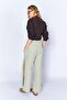 Olive Relaxed Fit Muslin Loose Slit Trousers| Mks667009-01 - 5
