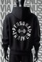 Personal Trainer Front and Back Printed 3 Thread Wide Fit Black Hooded Sweatshirt - 2