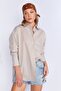 Stone Striped Women's Office Shirt