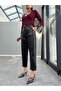 Buckle Gold Leather Trousers