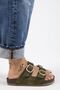 Jazmin Women's Genuine Leather Double Buckle Khaki Slippers - 2