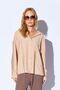 Beige V-Neck Women's Casual Shirt |   Mks166918-01