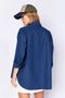 Women's Relaxed Fit 100% Cotton Poplin Shirt |   Navy Blue Mks 163867 -01 - 5