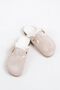 Zeta Furry Women's Genuine Leather Buckle Belted Furry Beige Suede Slippers - 7