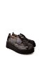 Genuine Leather Shoes with Rubber Detail Ast.8004 Black Honeycomb