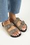 Sasha Women's Leather Genuine Leather Double Buckle Troc Mink Slippers