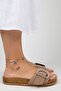 Alandra Women's Genuine Leather Single Buckle Light Mink Slippers - 4