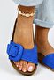 Alandra Women's Genuine Leather Blue Slippers