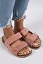 Vina Women's Genuine Leather Double Velcro Powder Slippers - 3