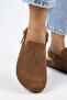 Holly 2 Women's Leather Genuine Leather Belted Buckle Sabo Tan Sandals - 3