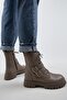 Hannah Women's Genuine Leather Lace-up Zippered Buckle Mink Boots
