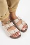 Jazmin Women's Genuine Leather Double Buckle Beige Slippers - 2