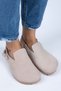 Holly Women's Genuine Leather Belted Buckle Beige - Gold Sandals - 3