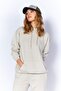 Distressed/Faded Effect Regular/Normal Fit Hooded Knit Sweatshirt with Kangaroo Pocket | Stone | Ek100278851 - 2