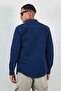 Double Pocket Flap Men's Shirt Navy Blue |   Ee100117832-7832 - 5
