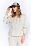 Distressed/Faded Effect Regular/Normal Fit Hooded Knit Sweatshirt with Kangaroo Pocket | Stone | Ek100278851