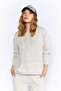 Distressed/Faded Effect Regular/Normal Fit Hooded Knit Sweatshirt with Kangaroo Pocket | Stone | Ek100278851 - 6