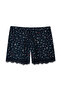 Cotton Cuffed Lace Pajama Shorts for Women