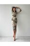 Patterned Tulle Dress Green New Season - 5