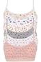 Colorful Patterned Women's Athlete Bustier - 6-Piece Padded Rope Strap Half Tank Top