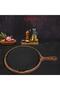 Cast Iroko Serving Board and Cast Iron PlateSize (Ø) 34cm - 5