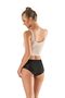 Women's Black Bato Panties Seamless Laser Cut Non-Marking Gathering Silicone - 3
