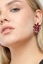 Women's Red Comet Zircon Stone Model Silver Evening Dress Wedding Engagement Promise Henna Party Prom Earrings - 3