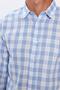 Men's Slim Fit Long sleeve Sleeve 100% Cotton Linen Texture Checked Shirt - 4