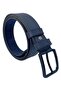 Navy Blue Faux Leather Blue Stitched Model 4 cm Unisex Sports Belt - 9047 - 5
