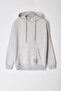 Gri Oversize/Geniş Kesim Kapüşonlu Etiketli İçi Polar/Sıcak Tutan Sweatshirt TMNAW21SW2005 - 3