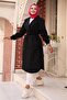 Apolet Detailed Trench Coat Black 4432
