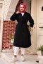 Apolet Detailed Trench Coat Black 4432 - 3