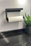 Roll Paper Towel Holder Napkin Holder Bathroom Organizer Black Paper Towel Rack - 3