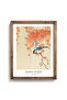 Large Tit on Paulownia Branch - Ohara Koson - Wooden Patterned Frame