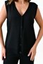 Women's V-Neck Sleeveless Buttoned Vest & High Waist Wide Leg Knitwear Trousers Black Knitwear Suit 103 - 5