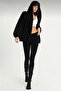 Women's Black Oversize Zipper Cardigan - 4